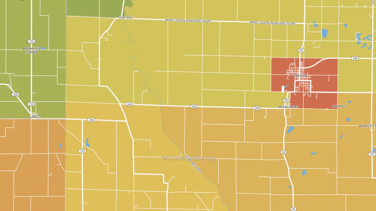 Coalmont, IN Map of Murder Rates