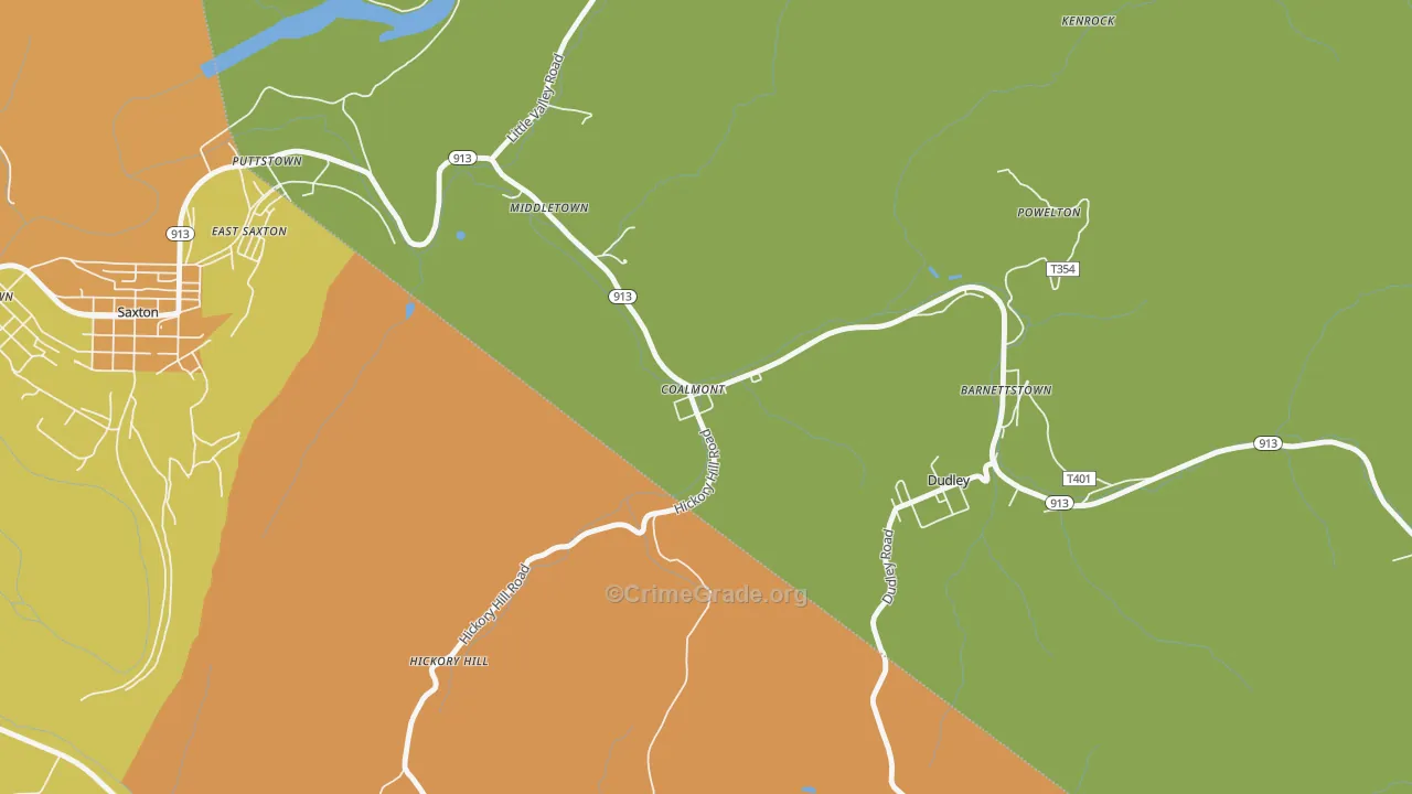 Coalmont, PA Map of Murder Rates
