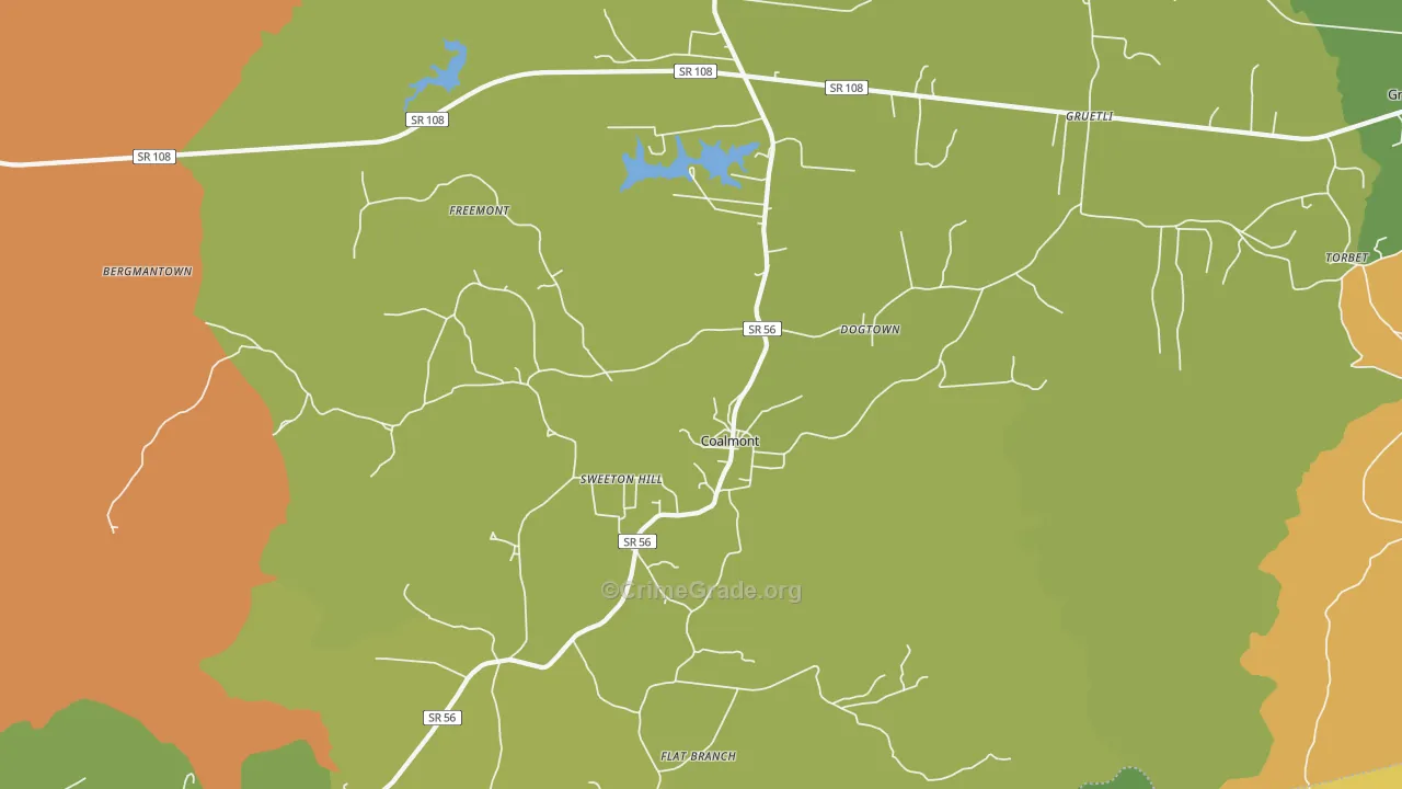 Coalmont, TN Map of Murder Rates