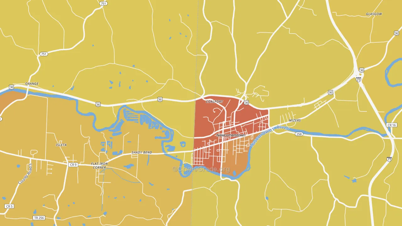 Coalport, OH Map of Murder Rates