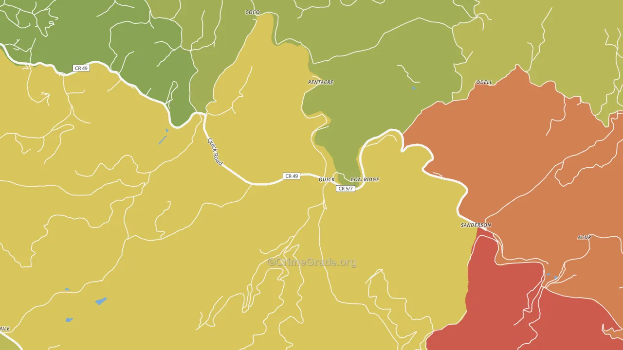 Coalridge, WV Map of Murder Rates