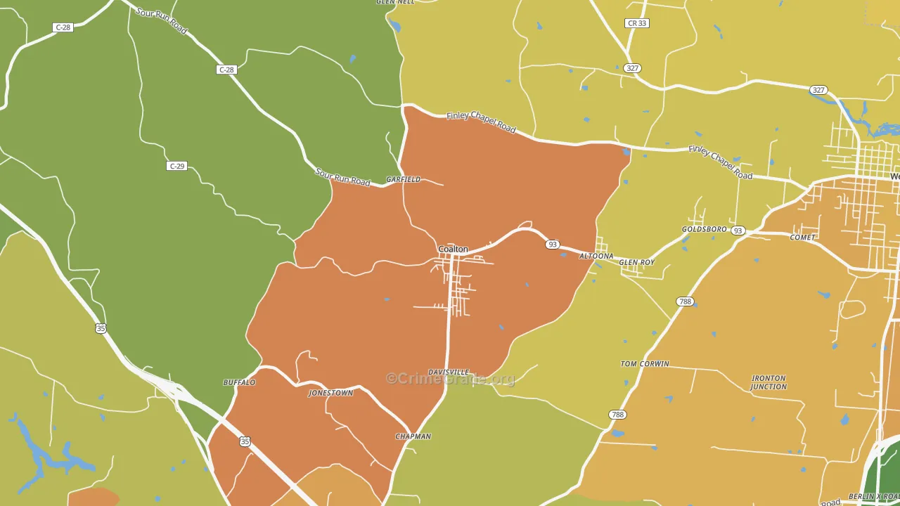 Coalton, OH Map of Murder Rates