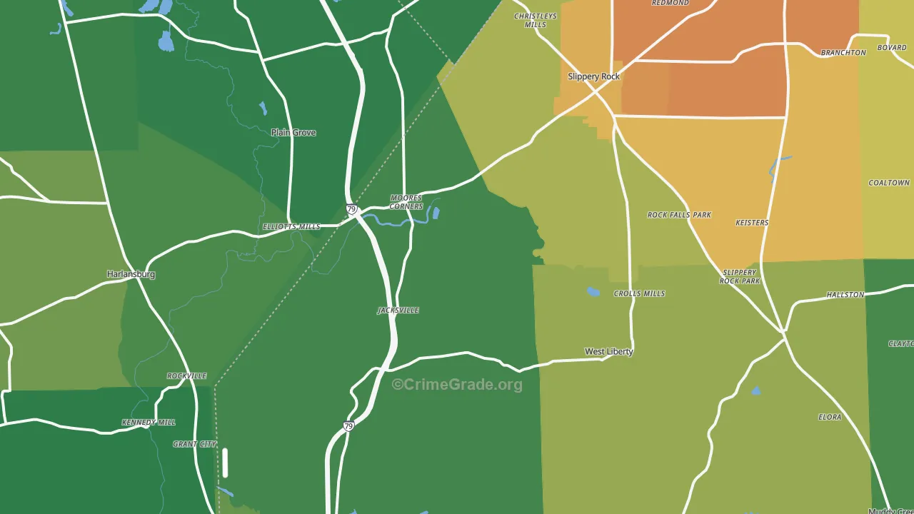 Coaltown, PA Map of Murder Rates