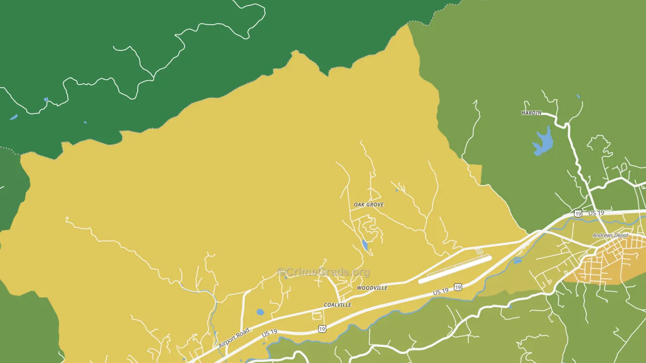 Coalville, NC Map of Murder Rates