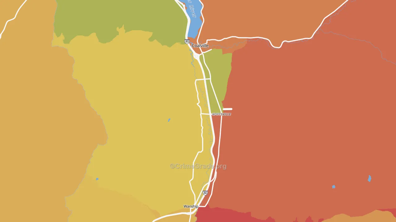 Coalville, UT Map of Murder Rates