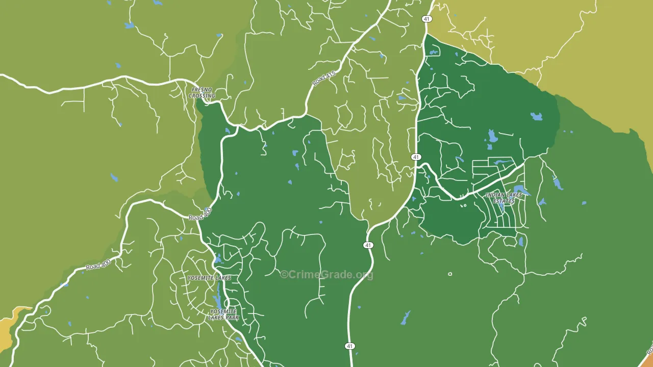 Coarsegold, CA Map of Murder Rates