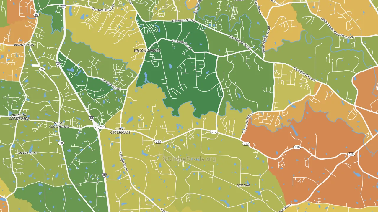 Coats Crossroads, NC Map of Murder Rates