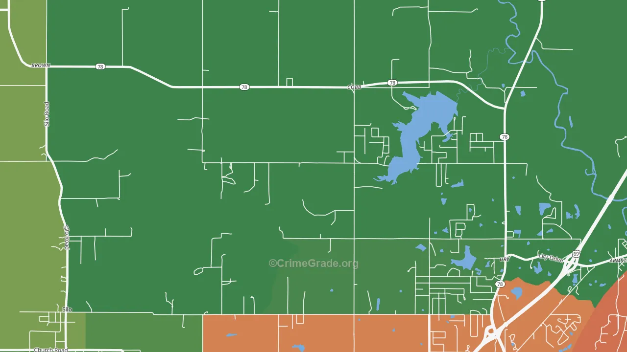 Cobb, OK Map of Murder Rates