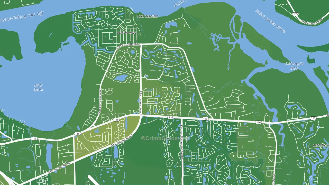 Cobblestone, Jacksonville, FL Map of Murder Rates