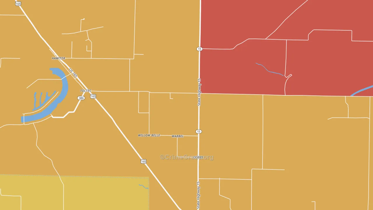 Cobbs, AR Map of Murder Rates