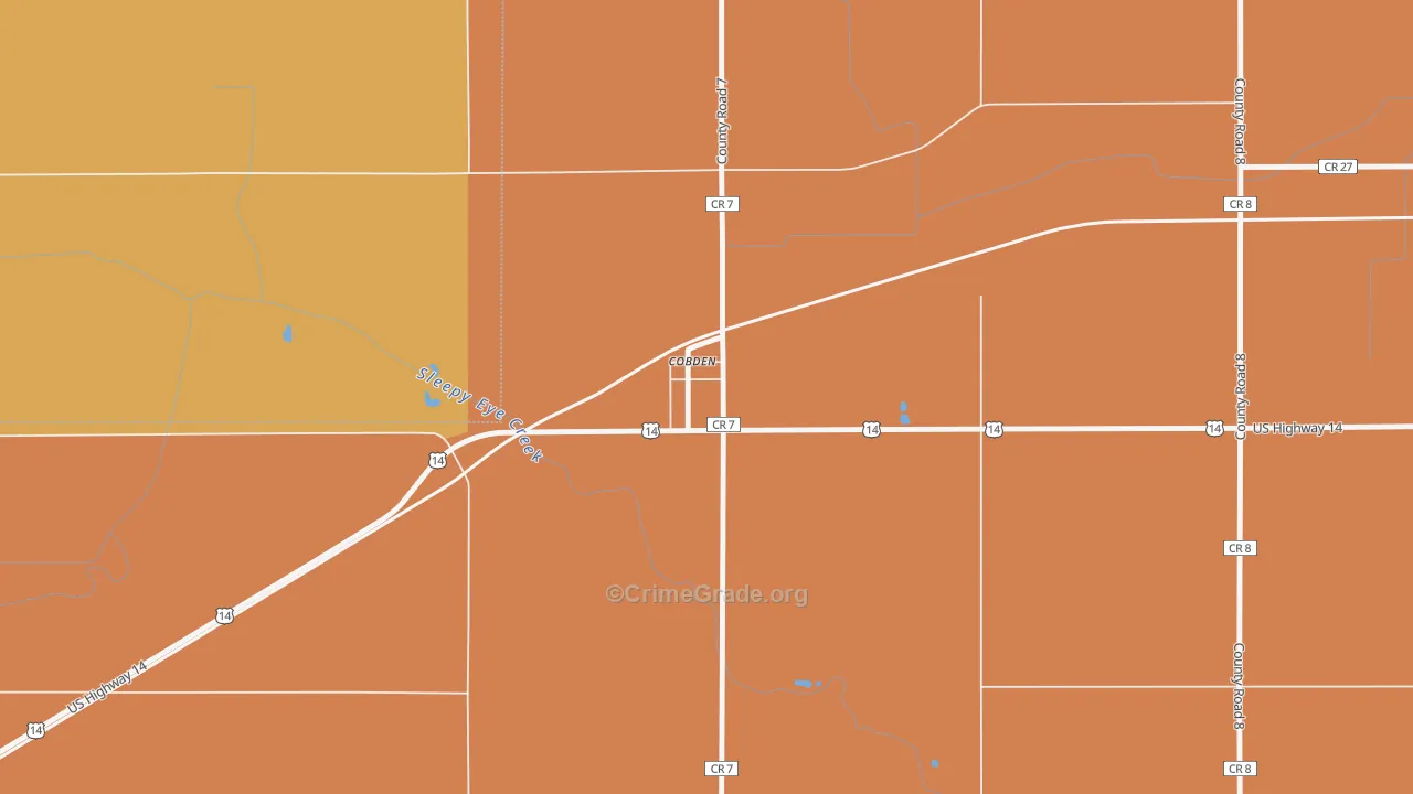 Cobden, MN Map of Murder Rates