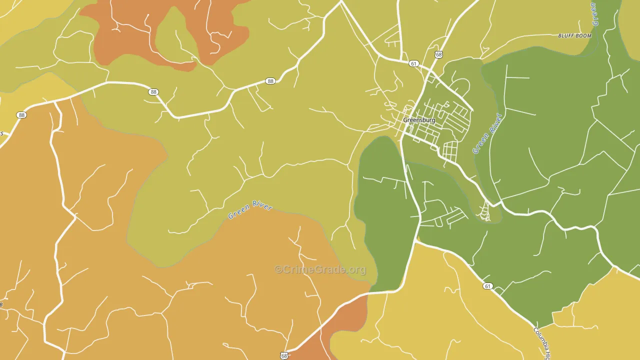 Coburg, KY Map of Murder Rates