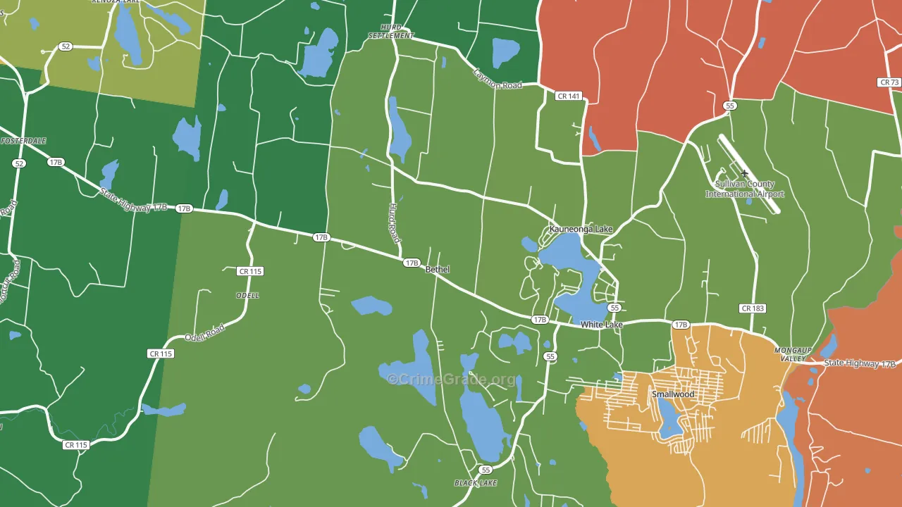 Cochecton Center, NY Map of Murder Rates