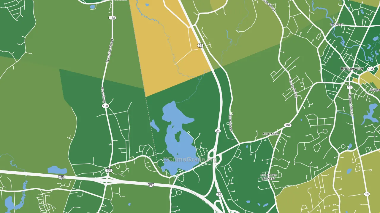 Cochesett, MA Map of Murder Rates