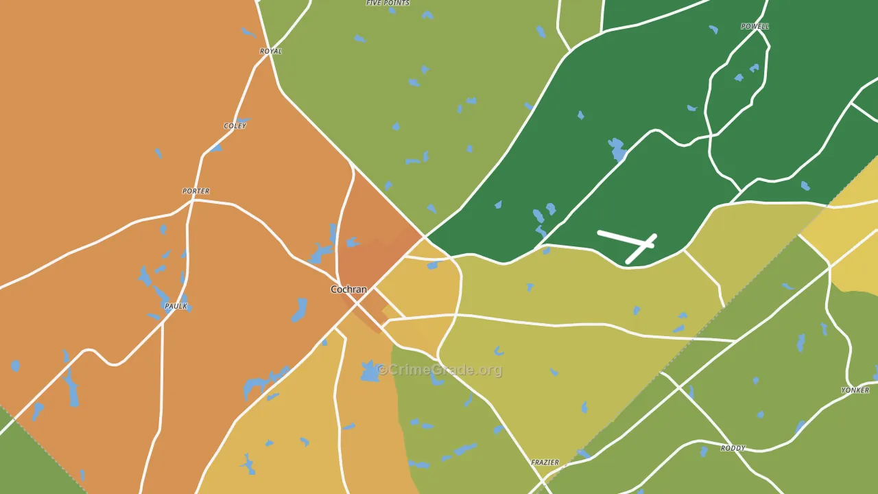 Cochran, GA Map of Murder Rates