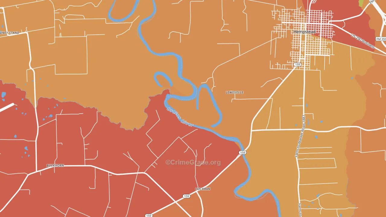 Cochran, TX Map of Murder Rates