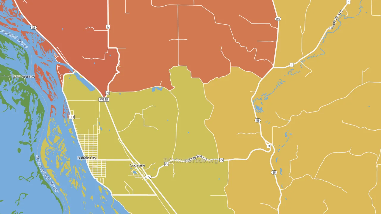 Cochrane, WI Map of Murder Rates