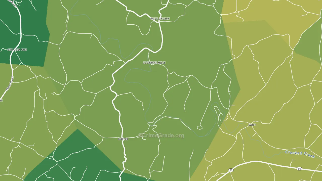 Cochrans Mills, PA Map of Murder Rates