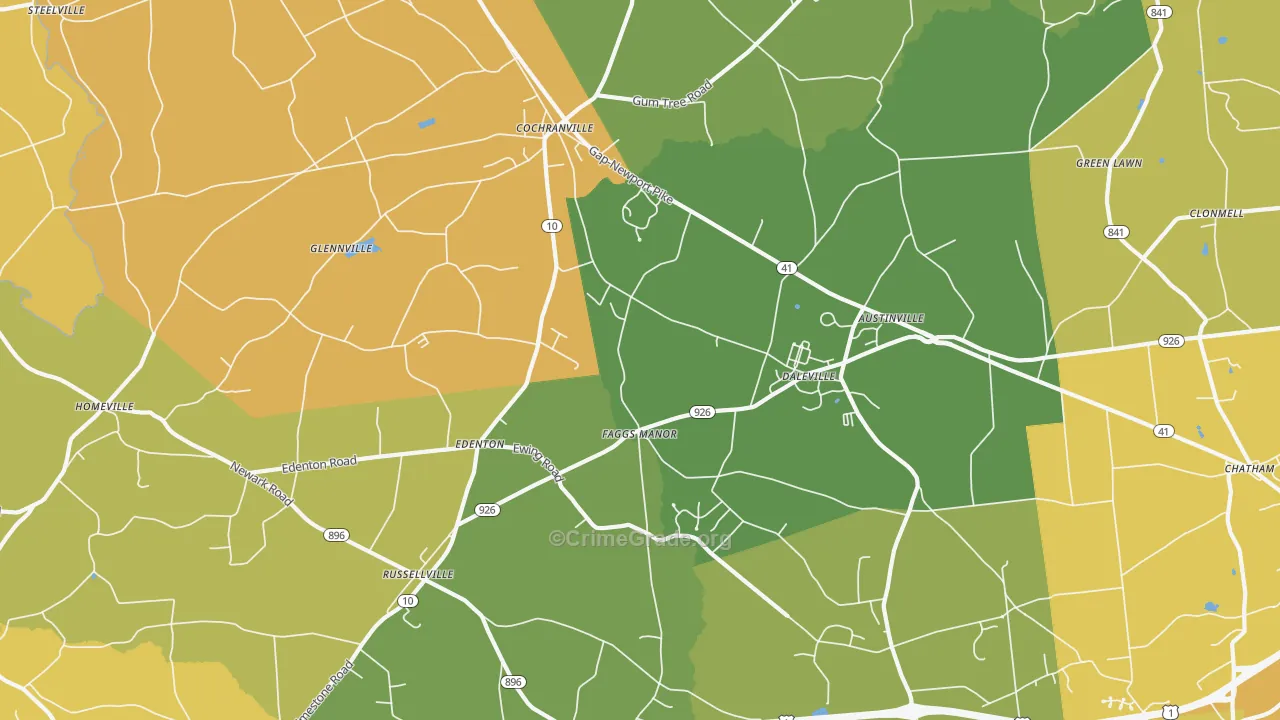 Cochranville, PA Map of Murder Rates