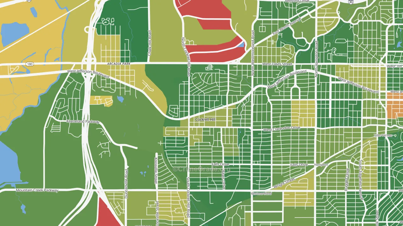 Cockrell Hill, TX Map of Murder Rates
