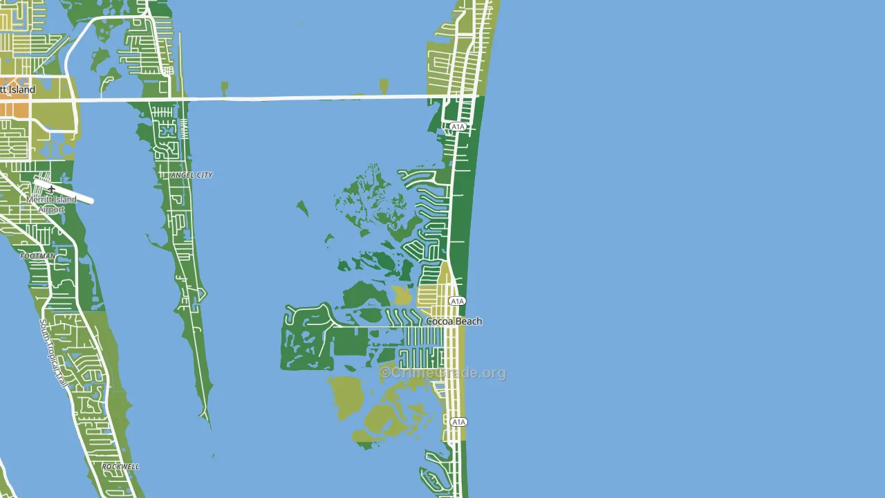 Cocoa Beach, FL Map of Murder Rates