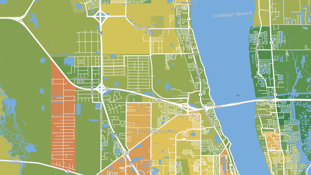 Cocoa, FL Map of Murder Rates