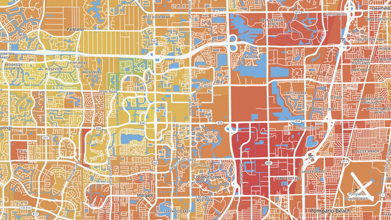 Coconut Creek, FL Map of Murder Rates