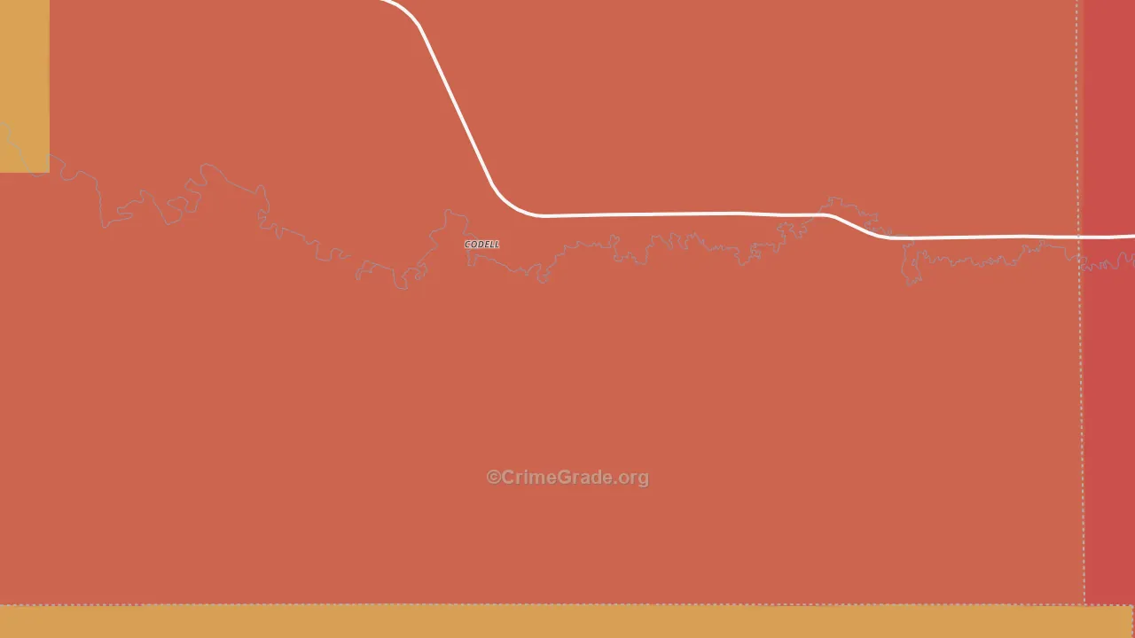 Codell, KS Map of Murder Rates