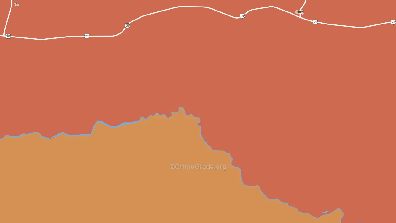 Cody, NE Map of Murder Rates