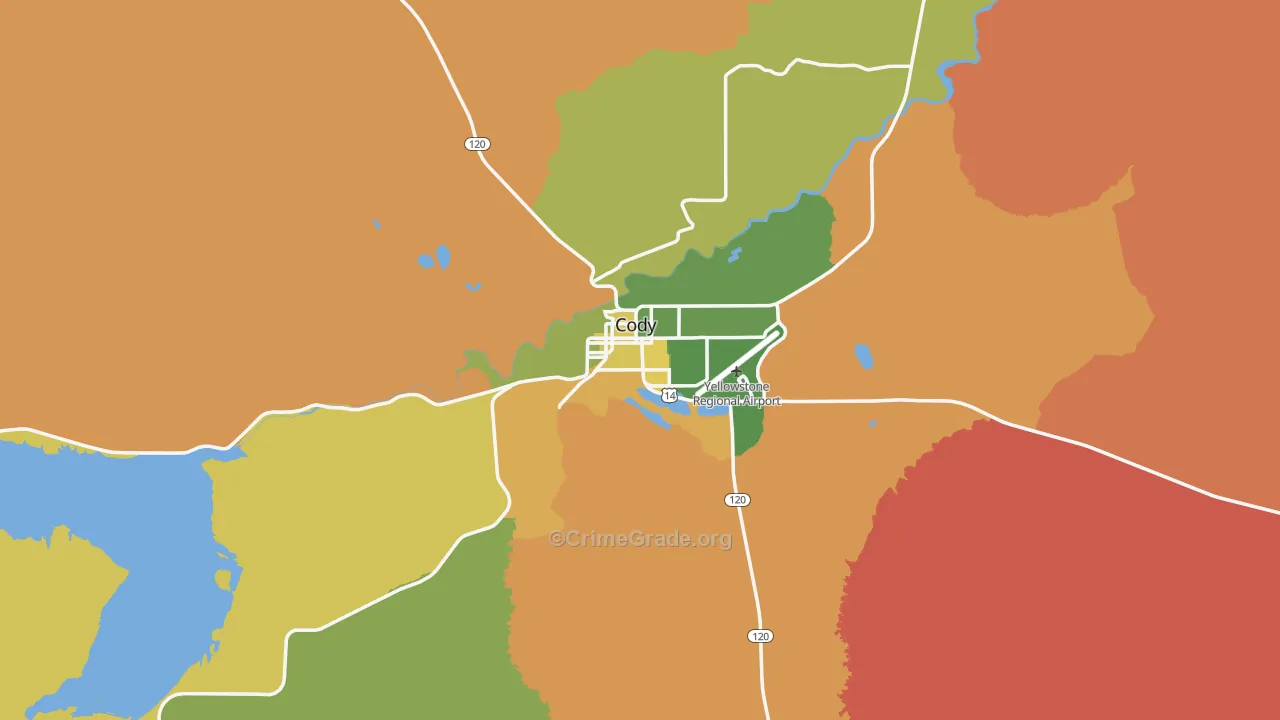 Cody, WY Map of Murder Rates