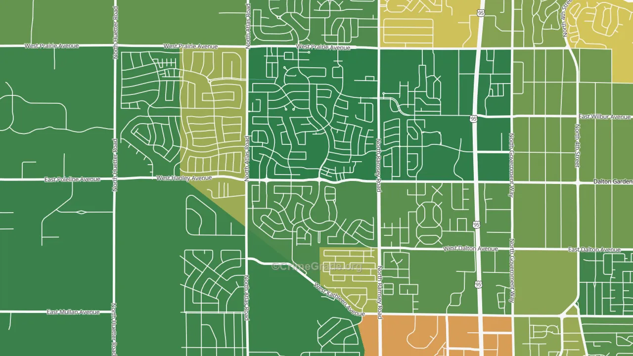 Coeur D'Alene Place, Coeur d'Alene, ID Map of Murder Rates