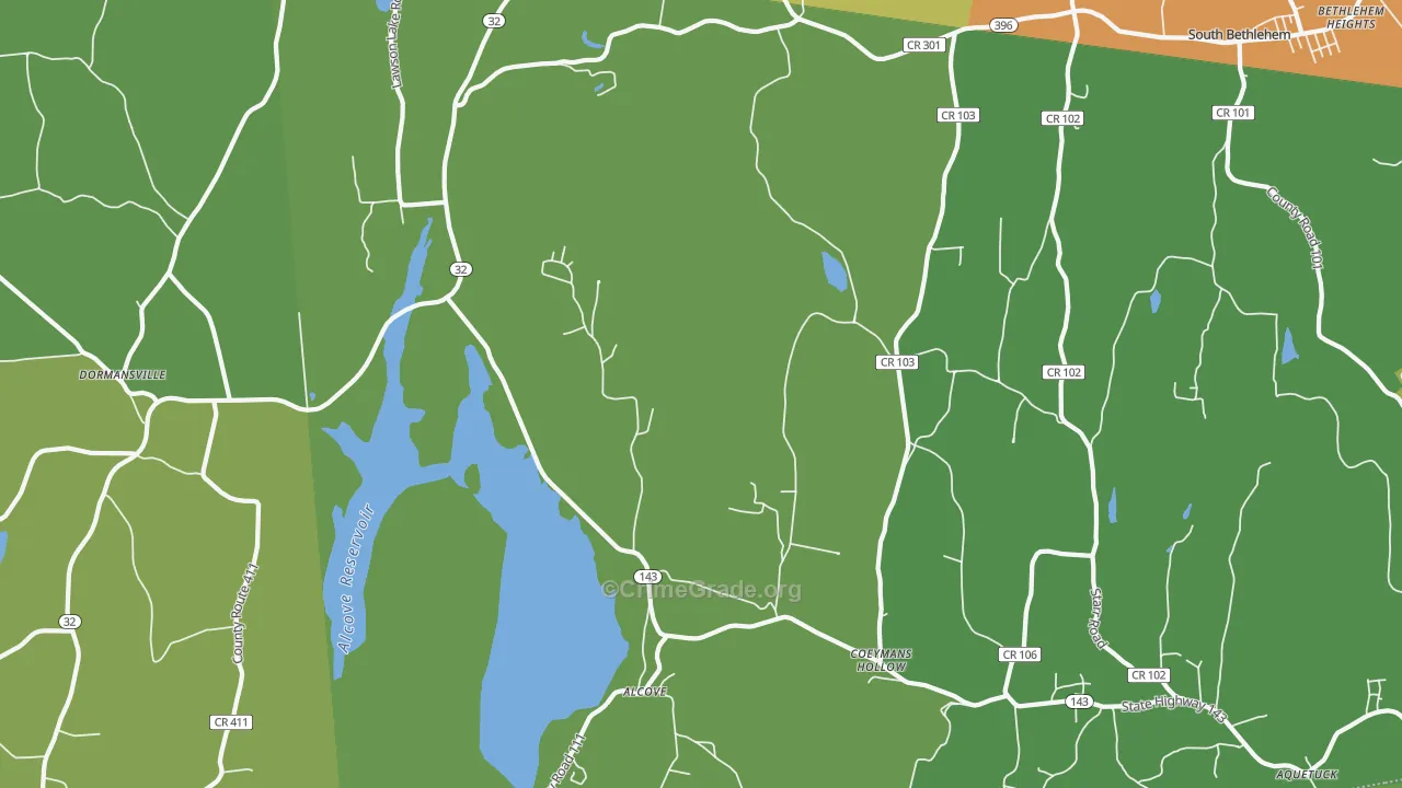 Coeymans Hollow, NY Map of Murder Rates