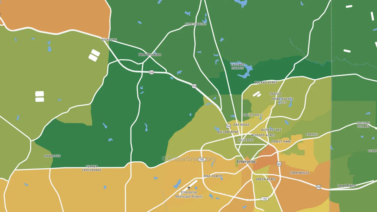 Coffee County, AL Map of Murder Rates