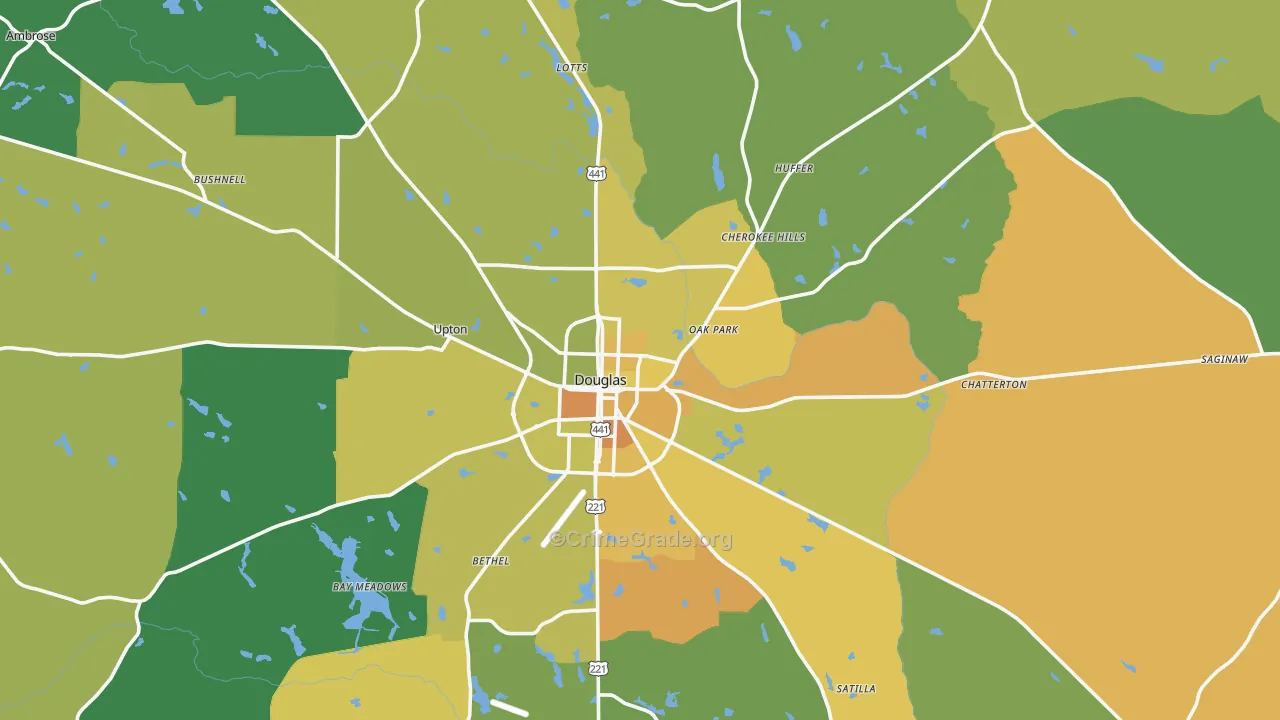Coffee County, GA Map of Murder Rates