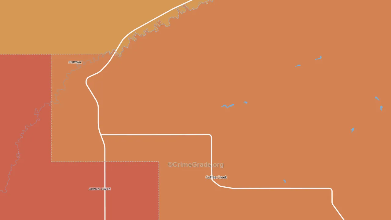 Coffee Creek, MT Map of Murder Rates