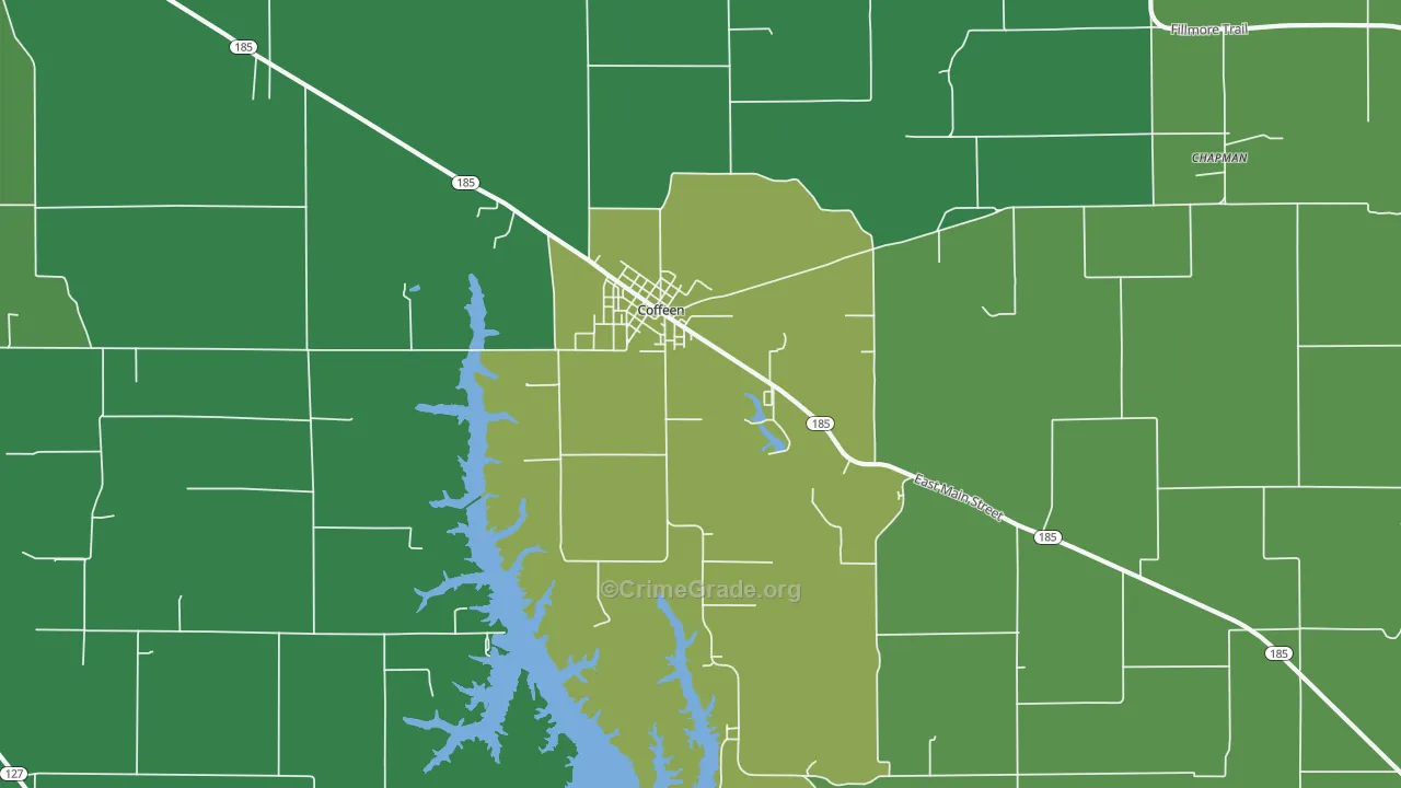 Coffeen, IL Map of Murder Rates