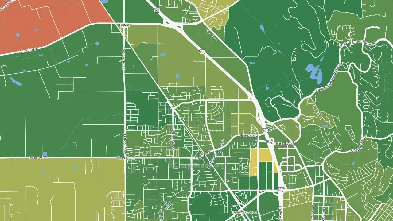 Coffey Park, Santa Rosa, CA Map of Murder Rates
