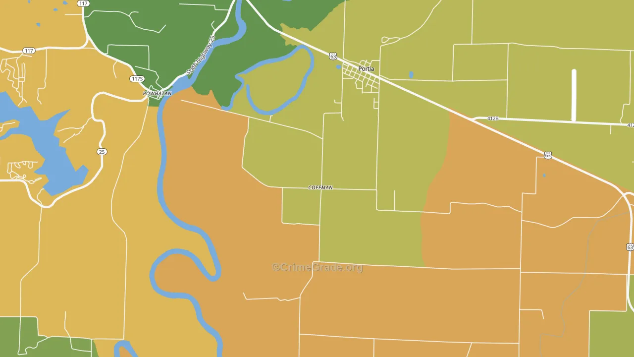 Coffman, AR Map of Murder Rates