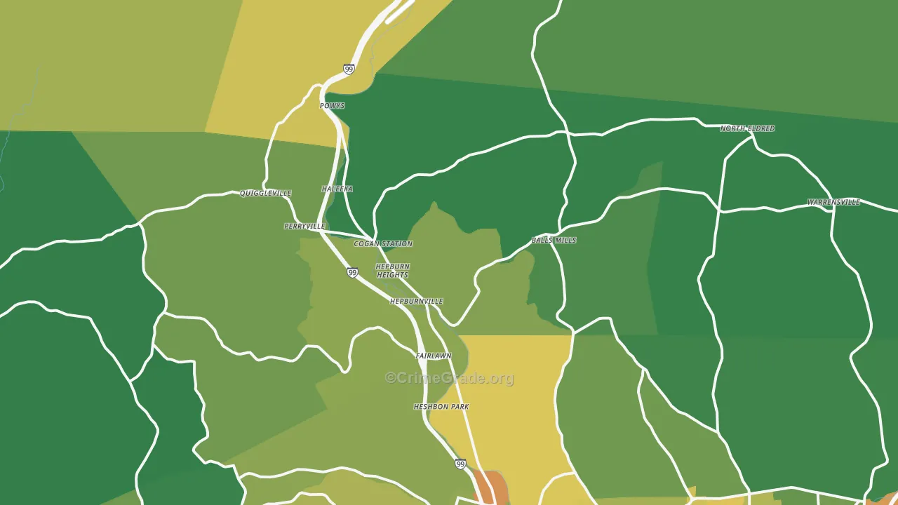 Cogan Station, PA Map of Murder Rates