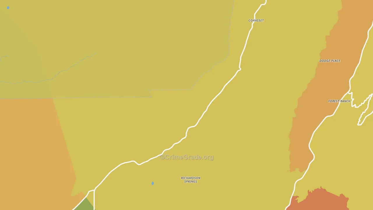Cohasset, CA Map of Murder Rates