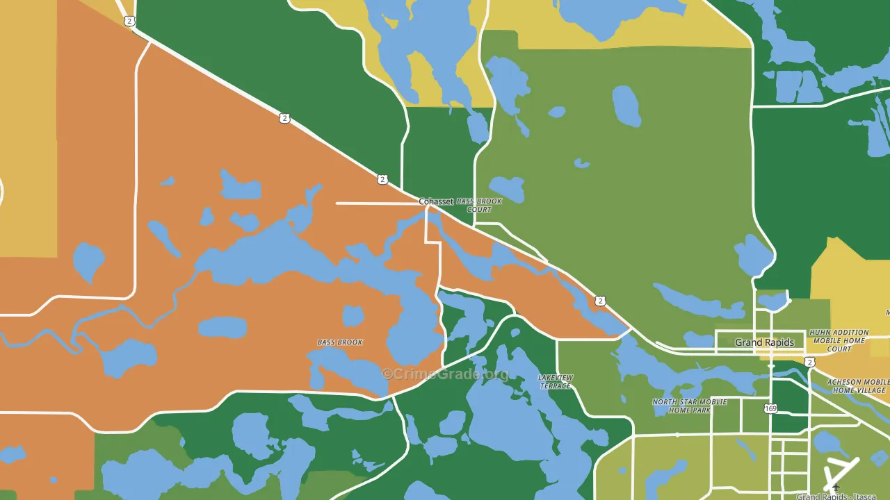 Cohasset, MN Map of Murder Rates