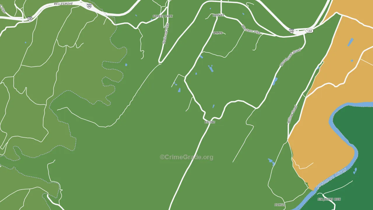 Cohill, MD Map of Murder Rates
