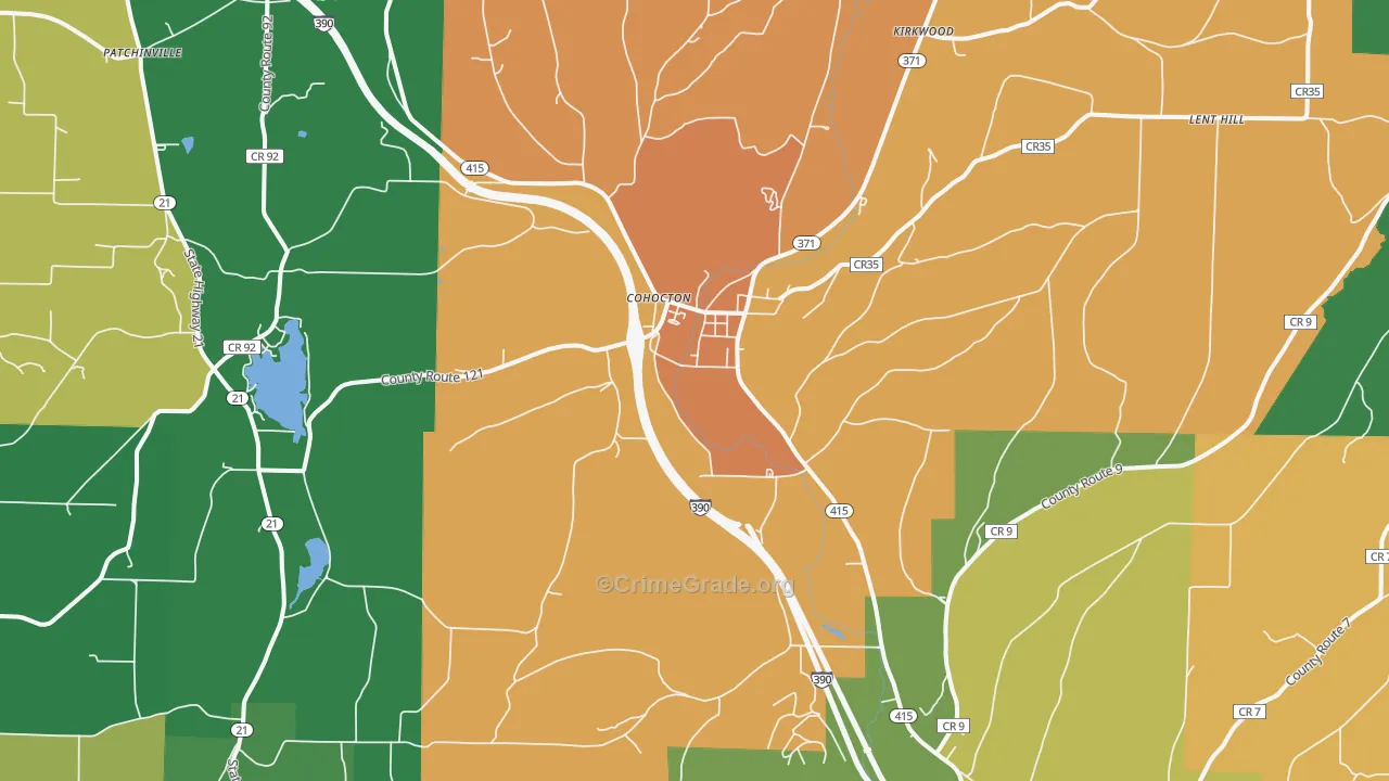 Cohocton, NY Map of Murder Rates