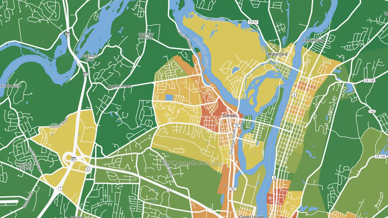 Cohoes, NY Map of Murder Rates