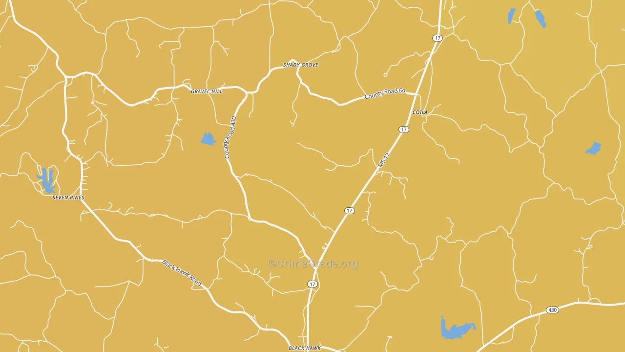 Coila, MS Map of Murder Rates