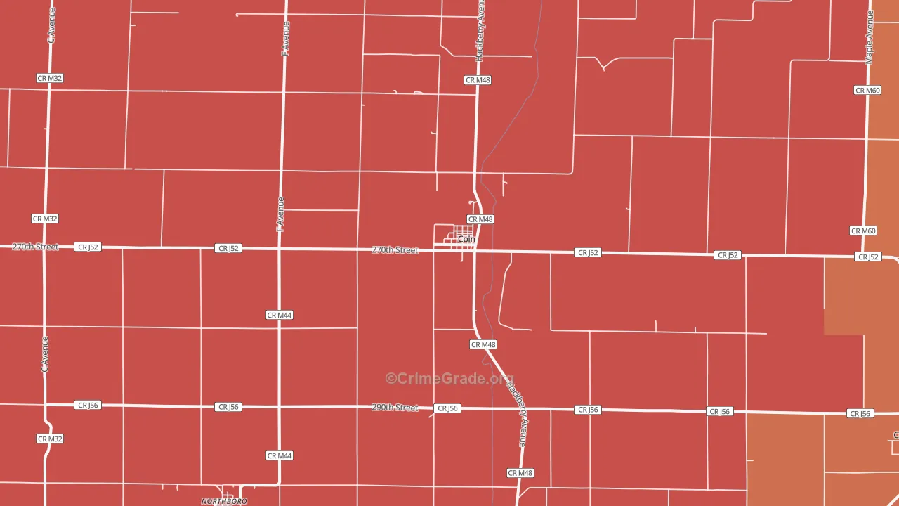 Coin, IA Map of Murder Rates