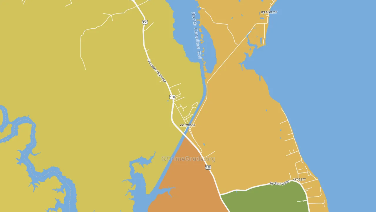 Coinjock, NC Map of Murder Rates