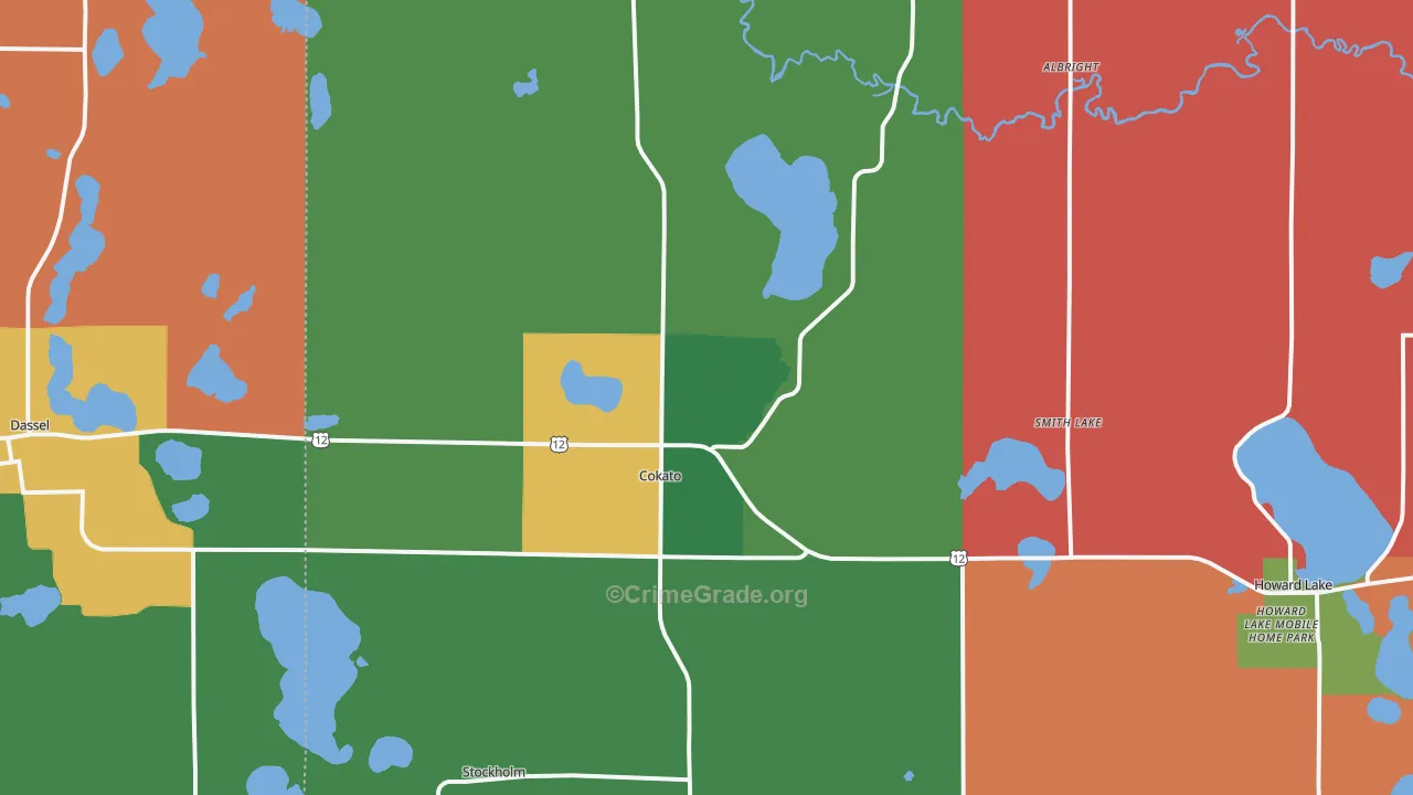 Cokato, MN Map of Murder Rates