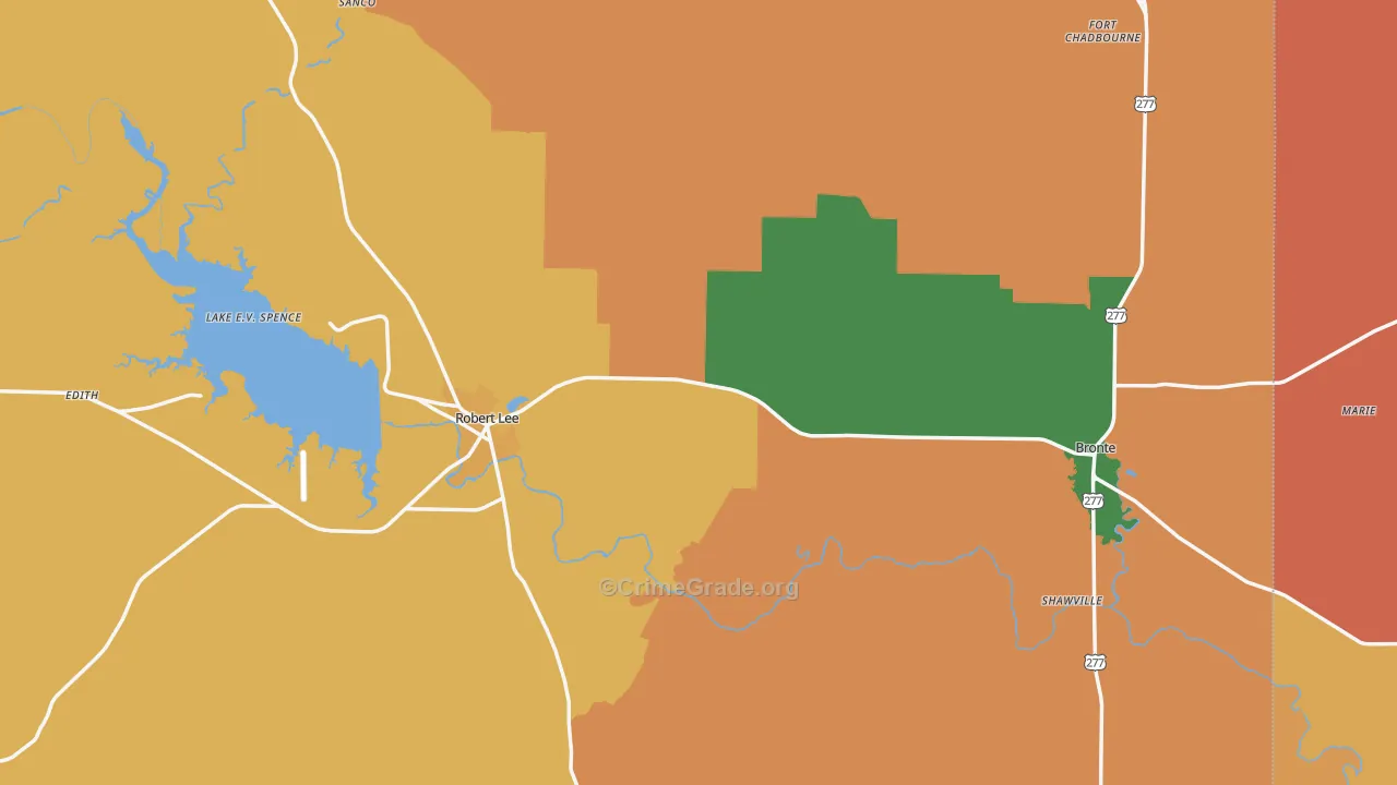 Coke County, TX Map of Murder Rates