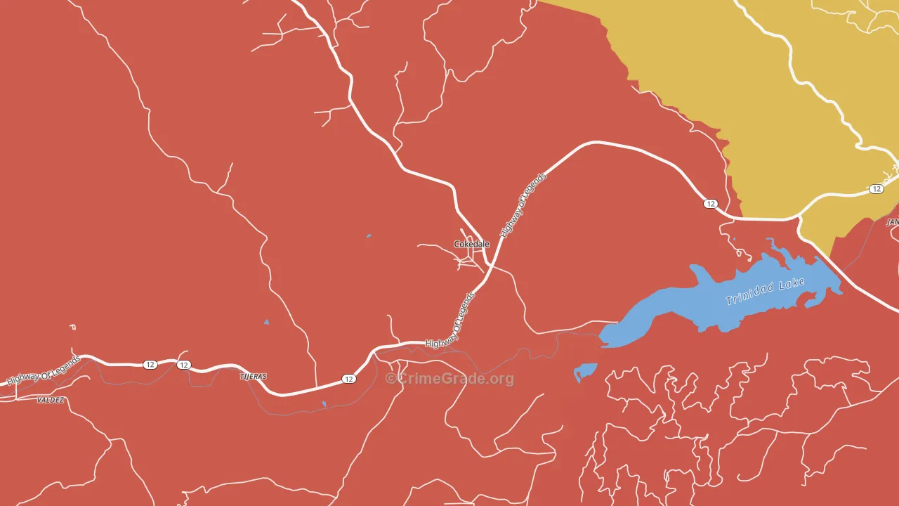 Cokedale, CO Map of Murder Rates